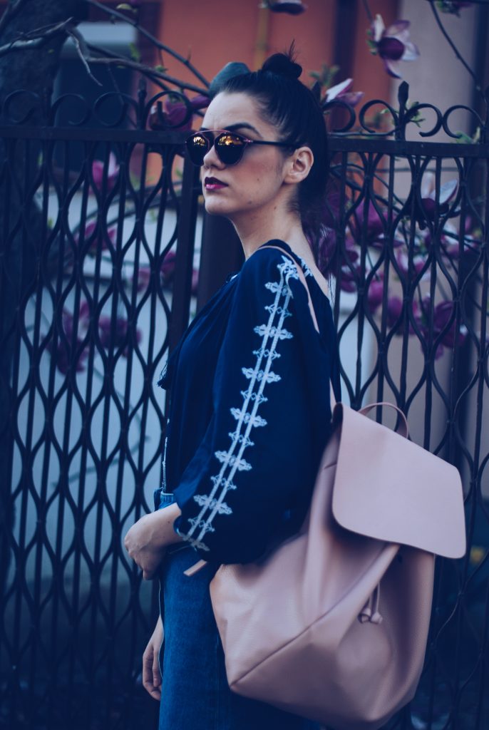 shirt and midi skirt