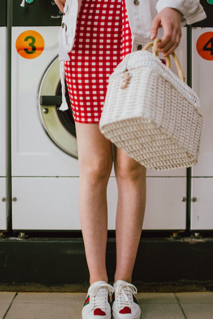 Boohoo bodycon mini gingham dress, gingham bodycon dress, gucci ace heart embroidered sneakers, red baker boy hat, newsboy hat, cap, white straw bag, wicker bag, raffia bag, handmade bamboo bag from mango, the perfect summer bag, woven bag, how to wear a basket bag in summer and spring, oversized white denim jacket with lace up details, andreea birsan, couturezilla, cute spring outfit ideas 2018, gold hoop earrings, micro cat eye sunglasses, small cat eye sunglasses, the popular asos sunglasses, 90s sunglasses trend, vichy dress, bodycon, how to pull off a bodycon dress in a casual way, bodycon dress and sneakers, vichy dress, red and white gingham dress, red lipstick, what to wear with gingham, white and red outfit, how to look Parisian chic, European summer street style inspiration for women 2017, pinterest chic outfit ideas for woman, summer outfit ideas, summer ootd inspiration, outfit of the day, ootd, fashion icon, style inspiration, fashionista, fashion inspiration, style inspo, what to wear in summer, how to look French, chic on a budget, zara outfit, mango, topshop, asos, river island, forever 21, urban outfitters, how to mix high end pieces with luxury ones, zara and Gucci,outfit alternatives for summer, tomboy chic, minimal outfit, tumblr girls photos, pictures, happy girl, women, smart casual outfits, the best outfit ideas 2017, what to wear when you don’t feel inspired, summer in Europe, weekend attire, uniform, French women in summer, European outfit ideas 2017, minimal chic outfit, how to stand out, the best outfit ideas for summer, the sunglasses you have seen everywhere on Instagram, glasses, uk fashion blogger, united kingdom, uk fashion blog, fashion and travel blog, Europe, women with style, street style, summer fashion trends 2017, best fashion ideas, styling, fall fashion, fall outfit, fall ootd, fall perfect, transitional dressing, best transitional outfit ideas, how to wear statement earrings, dressing for autumn, autumn outfit, winter outfit ideas for work and school 2017