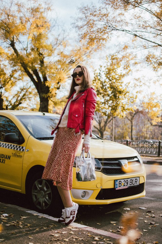 Boohoo satin midi leopard print skirt, mohair turtleneck sweater, gucci sneakers, transparent bag, red leather biker jacket, andreea birsan, couturezilla, cute fall outfit ideas 2018. beige and red midi leopard print skirt, how to wear a midi skirt, what to wear with leopard print, what colors go with animal print, cappuccino turtleneck sweater, light beige cashmere sweater, the best women's sweaters from h&m, how to layer in fall, red leather jacket and turtleneck sweater outfit, leather jacket and midi skirt, mango vinyl tote, staud inspired transparent tote bag, the pvc bag trend, is it worth getting a transparent bag, how to wear the transparent trend bag, outfits to wear to work in autumn 2018, work fall outfits 2018, gucci colorblock ugly sneakers, gucci two tone dad sneakers, gucci chunky sneakers, how to wear chunky sneakers with skirts, moschino inspired black cat eye sunglasses with studs, layer knits with leather jackets, red genuine leather biker jacket, mango red leather moto jacket, fitted leather jacket, edgy fall outfit with skirts and sweaters, how to look Parisian chic, European summer street style inspiration for women 2017, pinterest chic outfit ideas for woman, summer outfit ideas, summer ootd inspiration, outfit of the day, ootd, fashion icon, style inspiration, fashionista, fashion inspiration, style inspo, what to wear in summer, how to look French, chic on a budget, zara outfit, mango, topshop, asos, river island, forever 21, urban outfitters, how to mix high end pieces with luxury ones, zara and Gucci,outfit alternatives for summer, tomboy chic, minimal outfit, tumblr girls photos, pictures, happy girl, women, smart casual outfits, the best outfit ideas 2017, what to wear when you don’t feel inspired, summer in Europe, weekend attire, uniform, French women in summer, European outfit ideas 2017, minimal chic outfit, how to stand out, the best outfit ideas for summer, the sunglasses you have seen everywhere on Instagram, glasses, uk fashion blogger, united kingdom, uk fashion blog, fashion and travel blog, Europe, women with style, street style, summer fashion trends 2017, best fashion ideas, styling, fall fashion, fall outfit, fall ootd, fall perfect, transitional dressing, best transitional outfit ideas, how to wear statement earrings, dressing for autumn, autumn outfit, winter outfit ideas for work and school